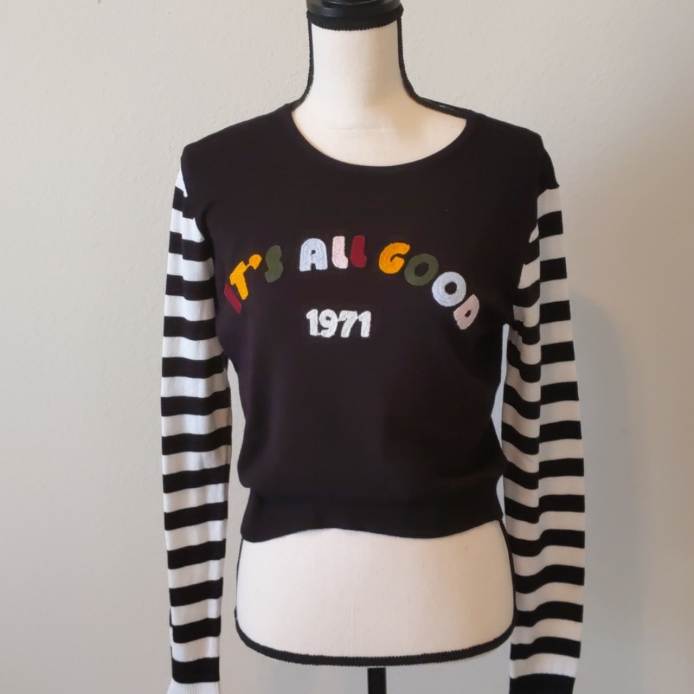 NWOT "It's All Good" 1971 Black Light Sweater